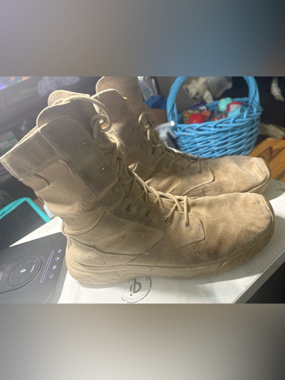 HANAGAL Coyote Brown Combat Boots Sz. 13 Wild Camels 33301 Lightweight Nice EUC